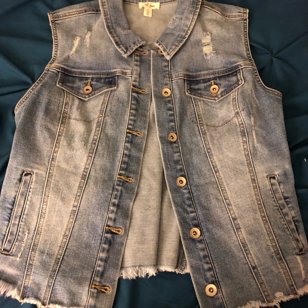 Denim Jean vest with pockets